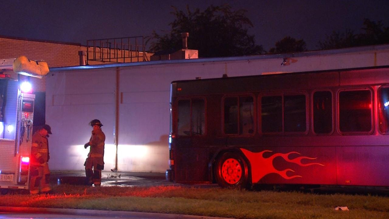 WEB EXTRA: Converted Bus Catches Fire In Tulsa
