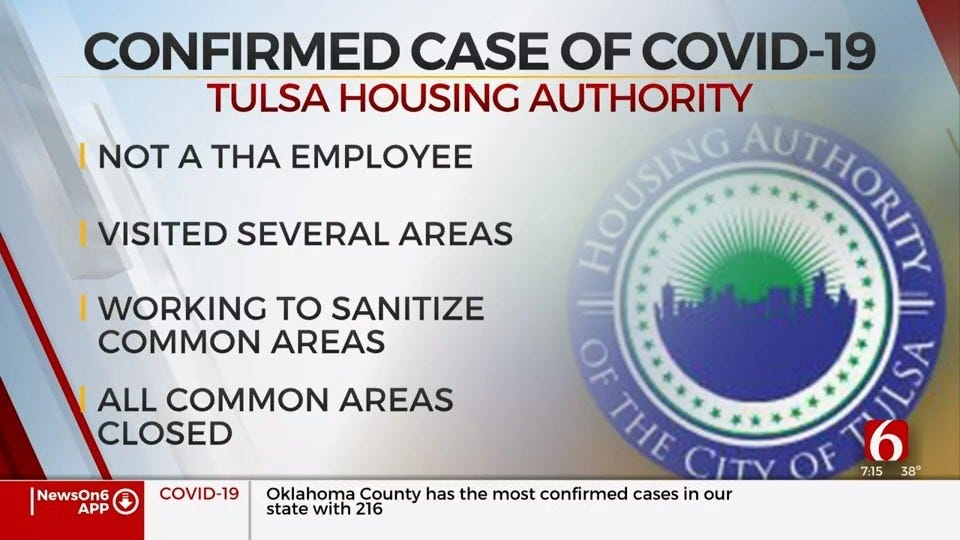 Tulsa Housing Authority Reports Coronavirus (COVID-19) Case at Inhofe Plaza