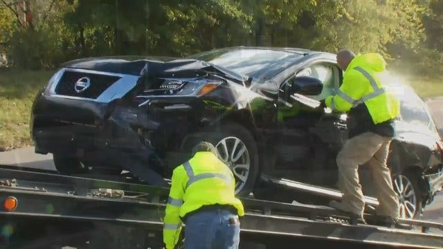 WEB EXTRA: Video Of Crash On Broken Arrow Expressway At Yale