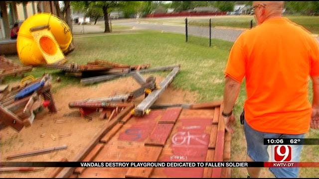 Vandals Destroy Playground Dedicated To Fallen Soldier