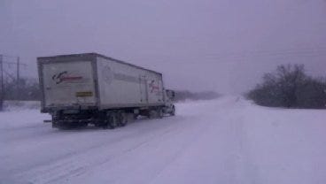 WEB EXTRA: Heavy Snowfall On U.S. Highway 75 in Okmulgee County