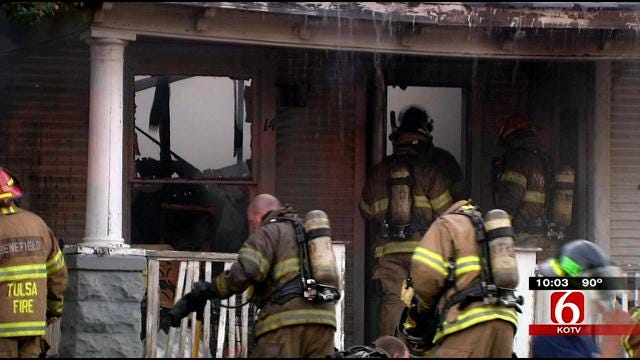 Fire Destroys Home West Of Downtown Tulsa