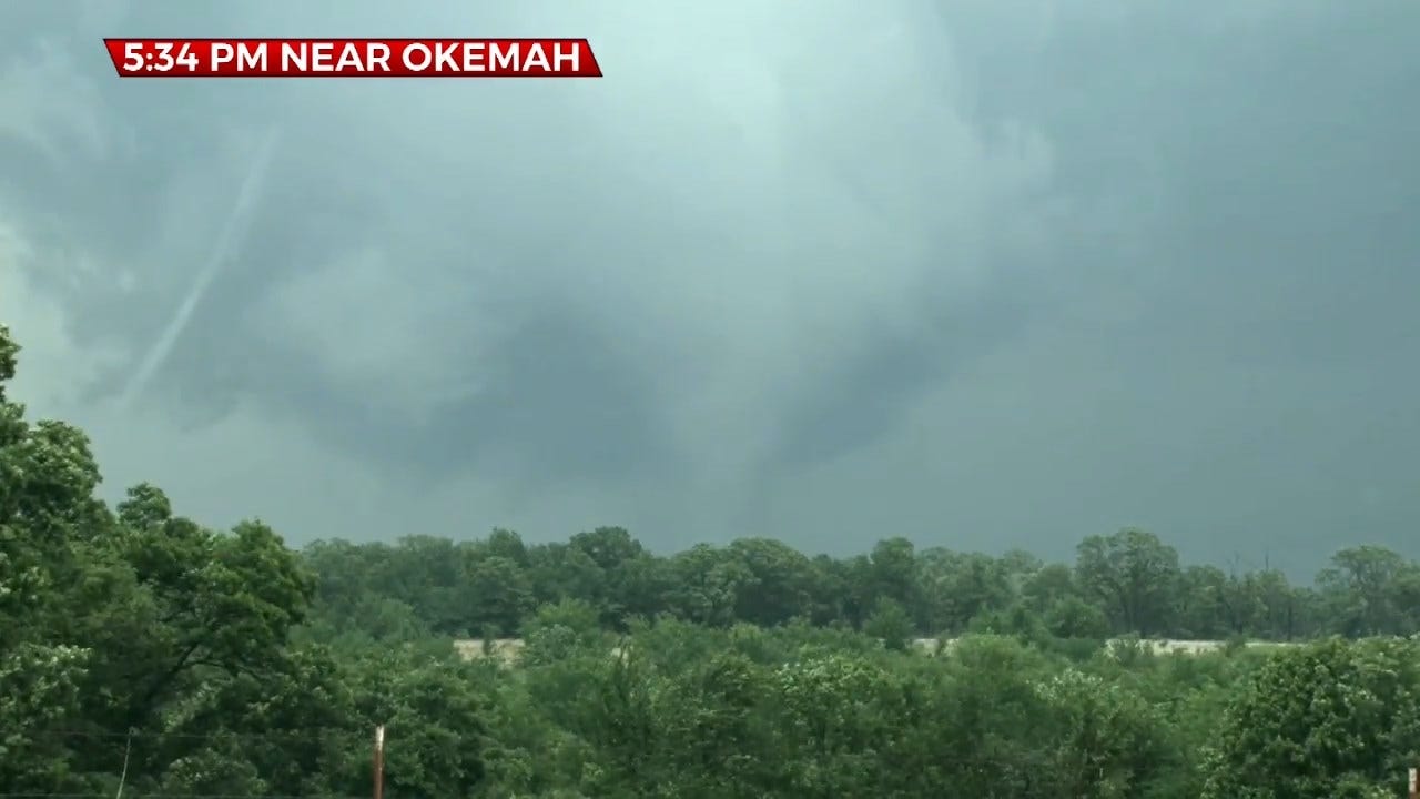 WATCH LIVE: Large Tornado On The Ground Near Okemah