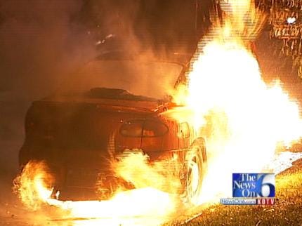 WEB EXTRA: Scenes From South Tulsa Car Fire