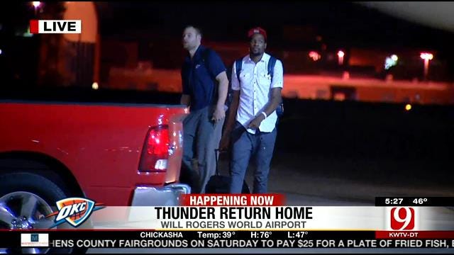 Fans Welcome OKC Thunder Players Home