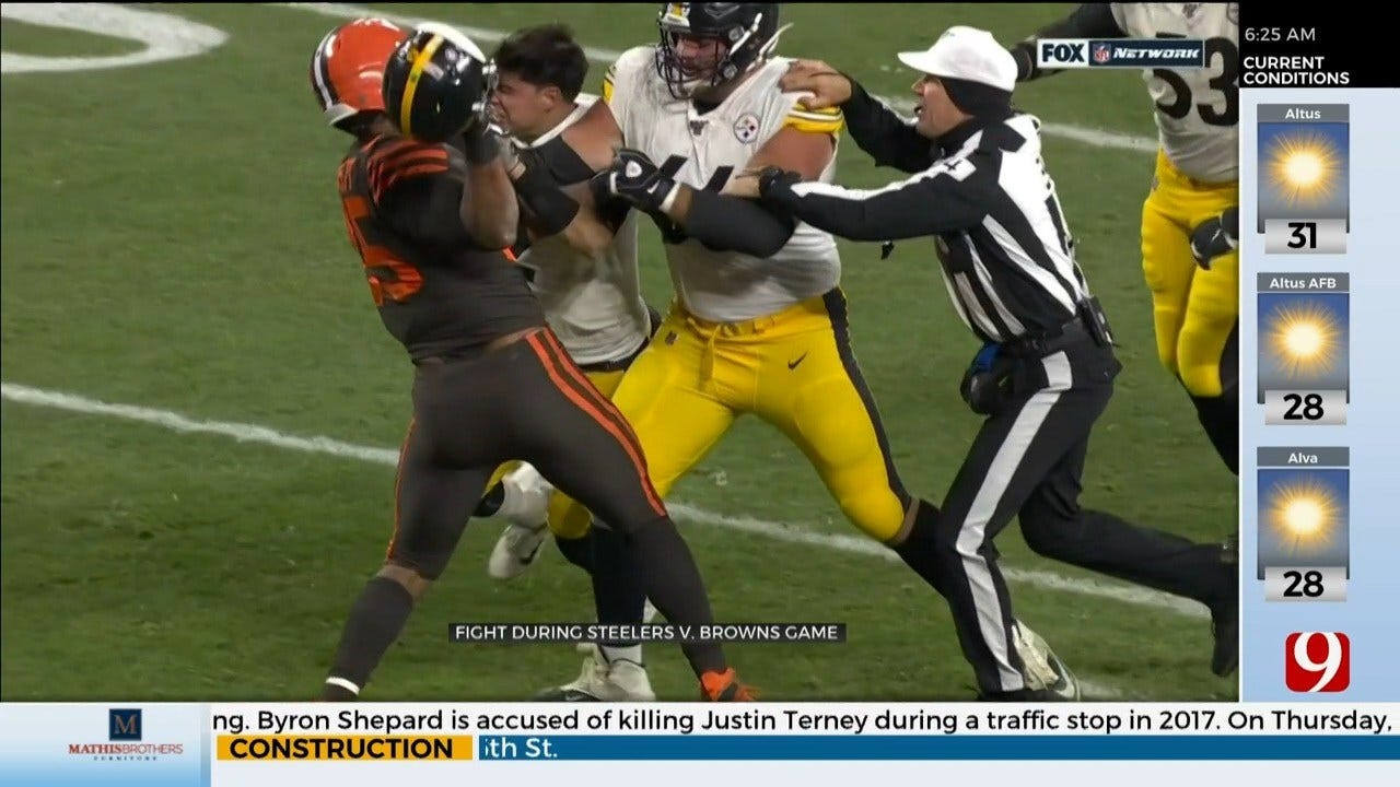 Browns Star Hits Steelers Quarterback With Helmet, Sparks Brawl
