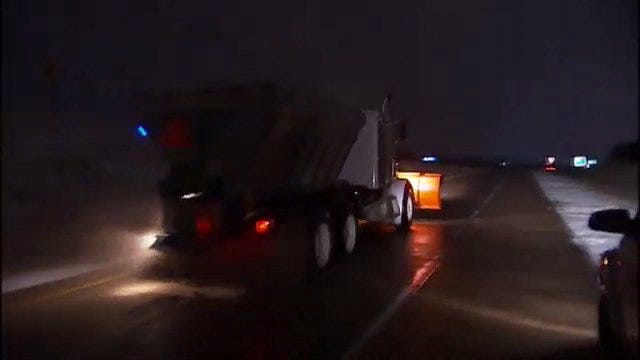 WEB EXTRA: Video Of Sand Trucks On Tulsa Area Highways Early Monday
