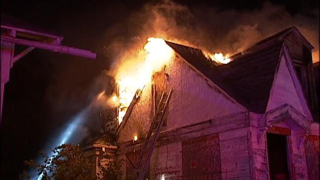 WEB EXTRA: Tulsa Firefighters Battle Arson