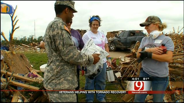 Veterans Help Clean Up Tornado Damage In Moore On Memorial Day