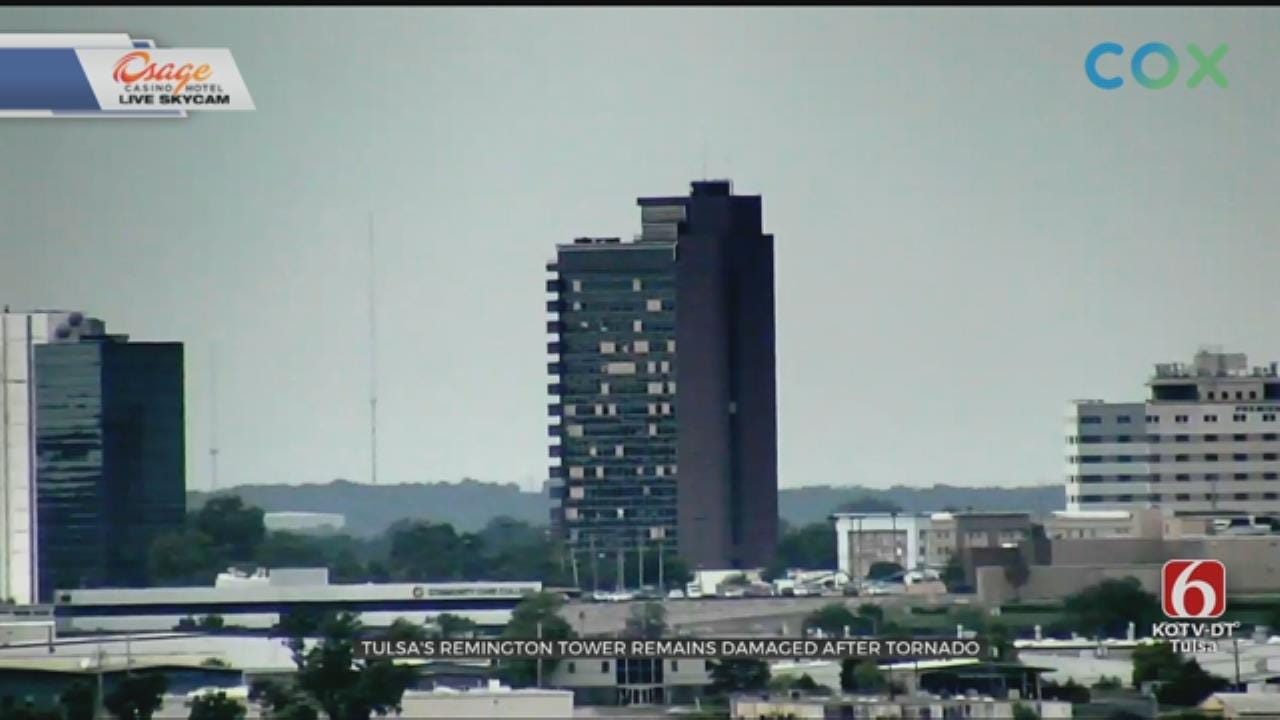 Workers Seen Replacing Windows At Remington Tower