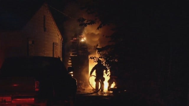 WEB EXTRA: Tulsa Overnight Garage Fire