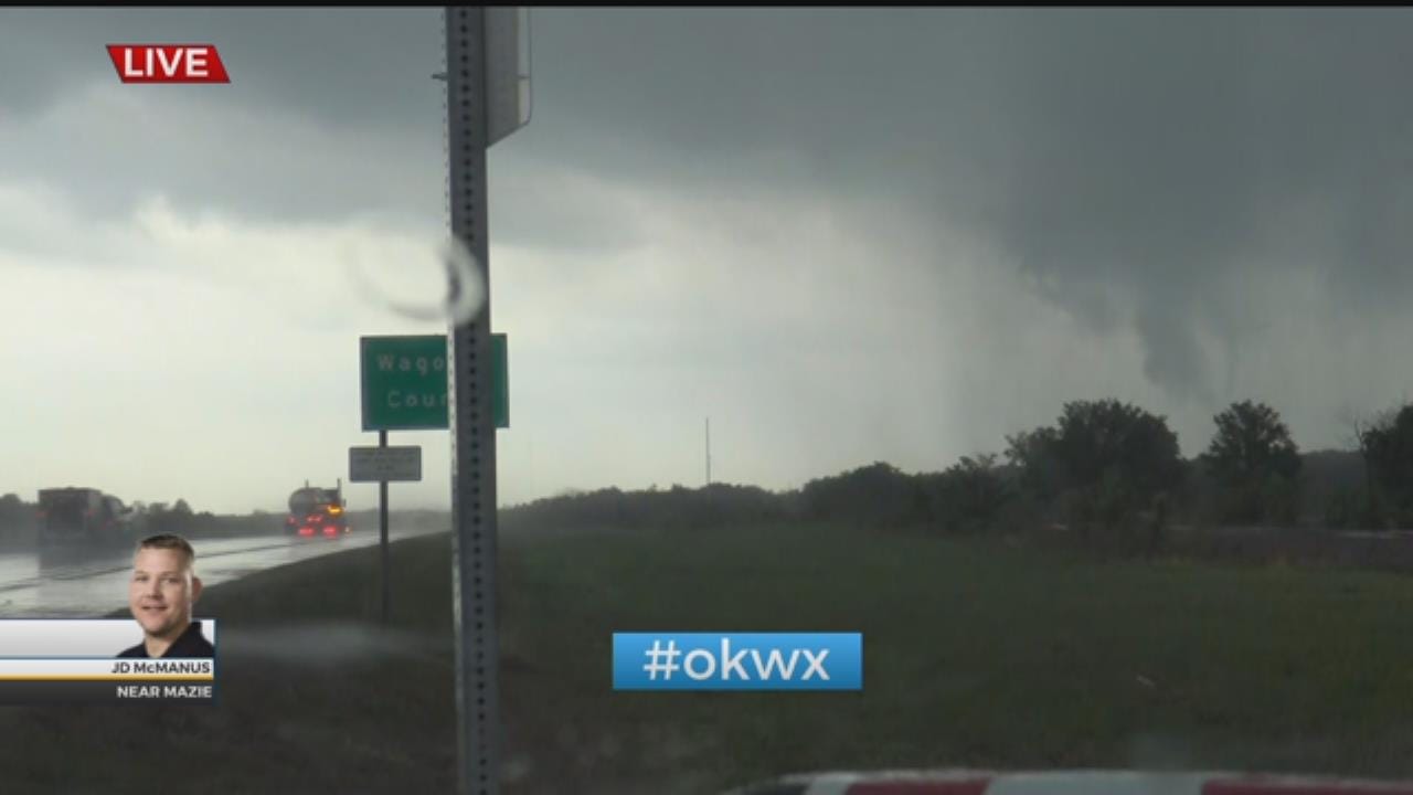 WATCH: Tornado Crosses Highway 69 South Of Mazie