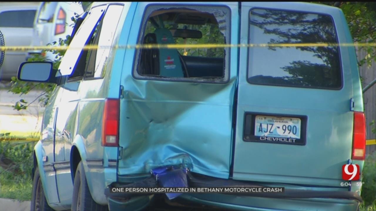1 Injured After Motorcycle Collides With Van In Bethany