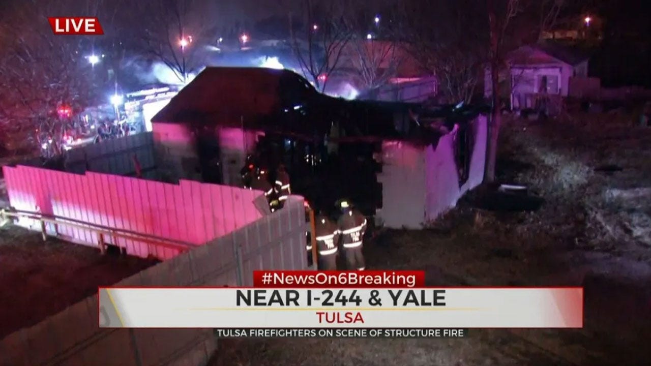 Firefighters Knock Down Structure Fire Near I-244, Yale