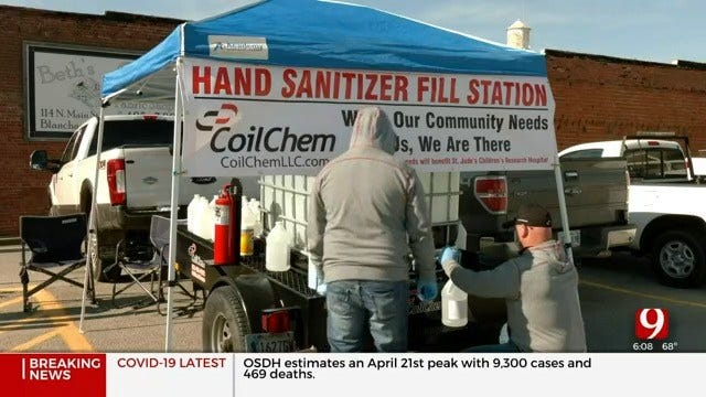 Companies Provide Drive-Thru Hand Sanitizer, Disinfectant Stations For Metro Residents