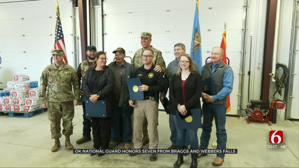 Oklahoma National Guard Honors 7 From Braggs, Webbers Falls With Thunderbird Award