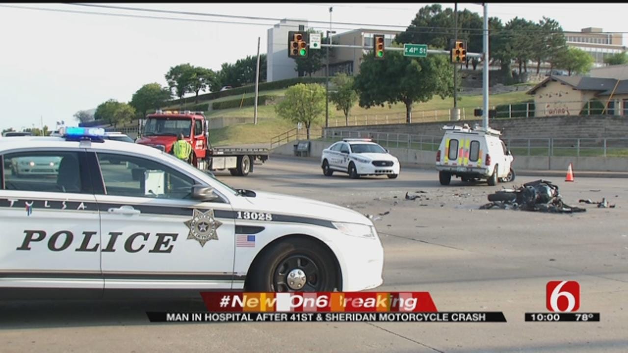 One Hospitalized After Motorcycle Crash In Midtown Tulsa