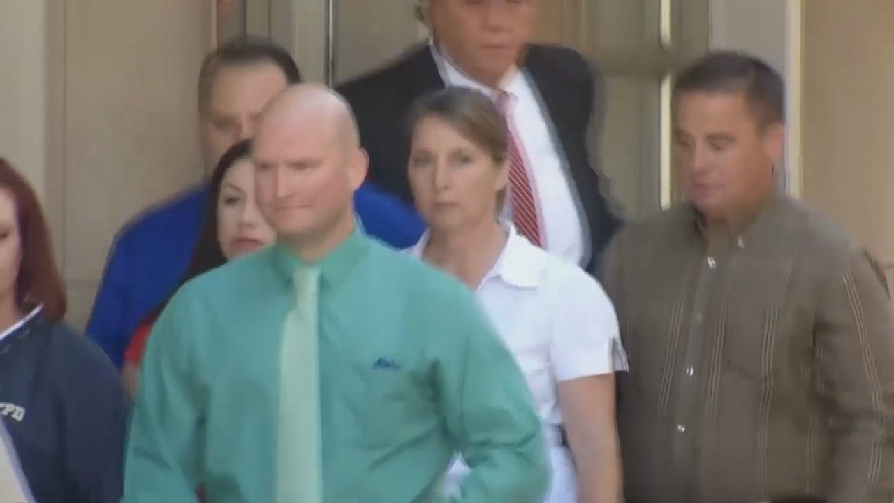 WEB EXTRA: Video Of Officer Shelby Entering Courtroom, Leaving Courthouse