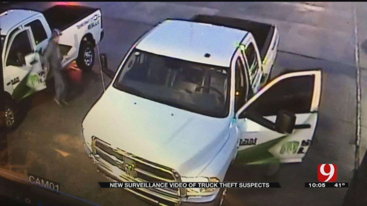 Surveillance Video Shows Thieves Steal Pickups From Lawn Company