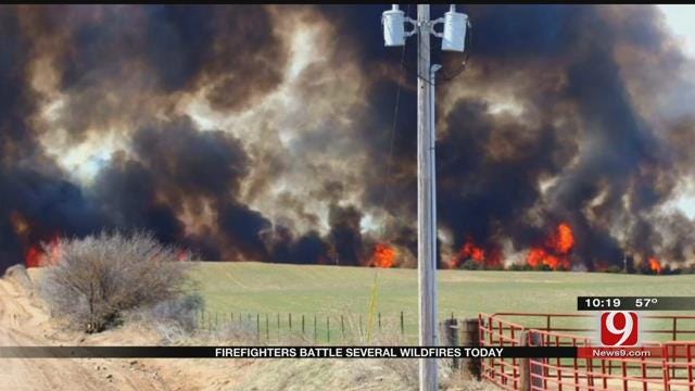 Firefighters Battled Several Wildfires Sunday