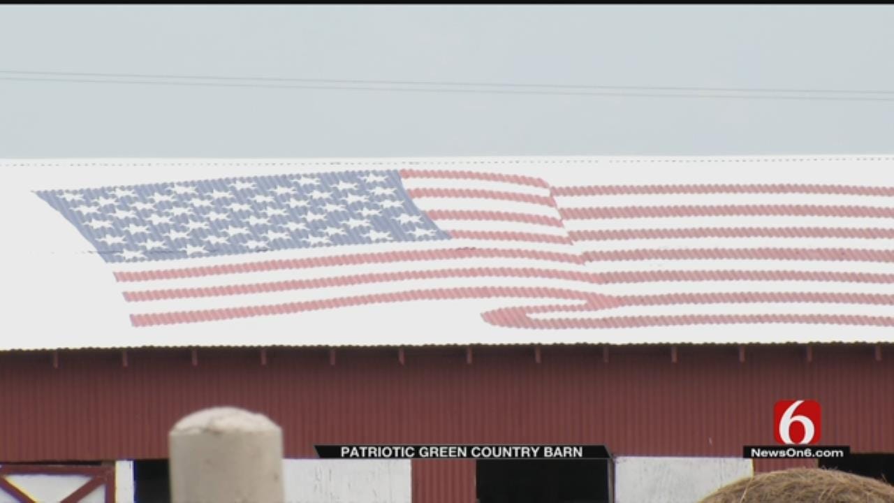 Huge American Flag Painted On Okmulgee County Barn Honors Veteran