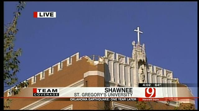 Kelly Ogle Revisits Shawnee's St. Gregory's University, One Year After The Earthquake