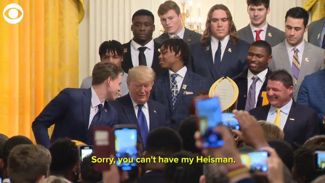 President Trump Welcomes The LSU Tigers To The White House