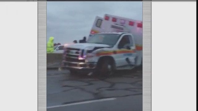 WEB EXTRA: Cellphone Video Of Ambulance Crash On Will Rogers Turnpike