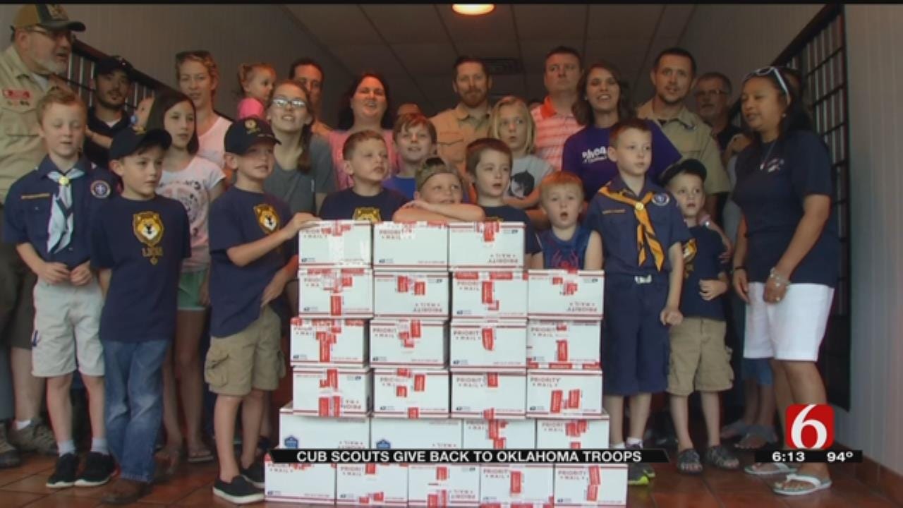 Local Cub Scout Pack Gives Back To Oklahoma Troops