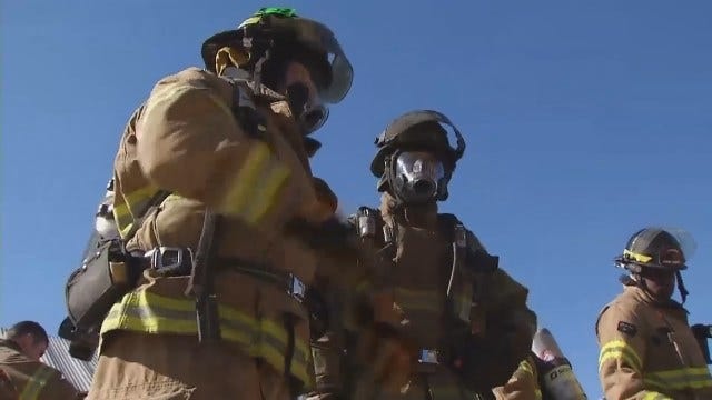 WEB EXTRA: Tulsa Firefighters Trying Out New Air Masks And Tanks