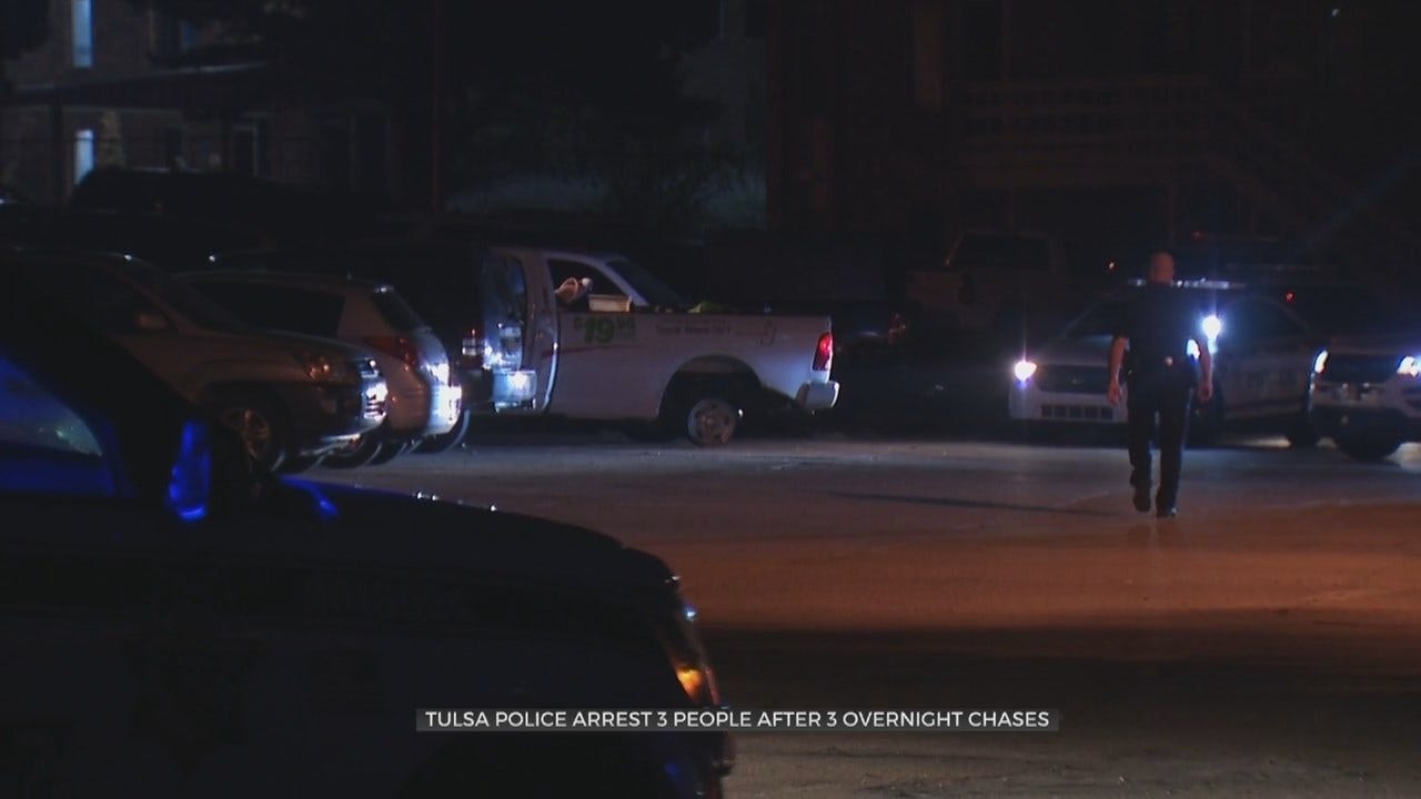 Tulsa Police Respond To 3 Separate Overnight Chases