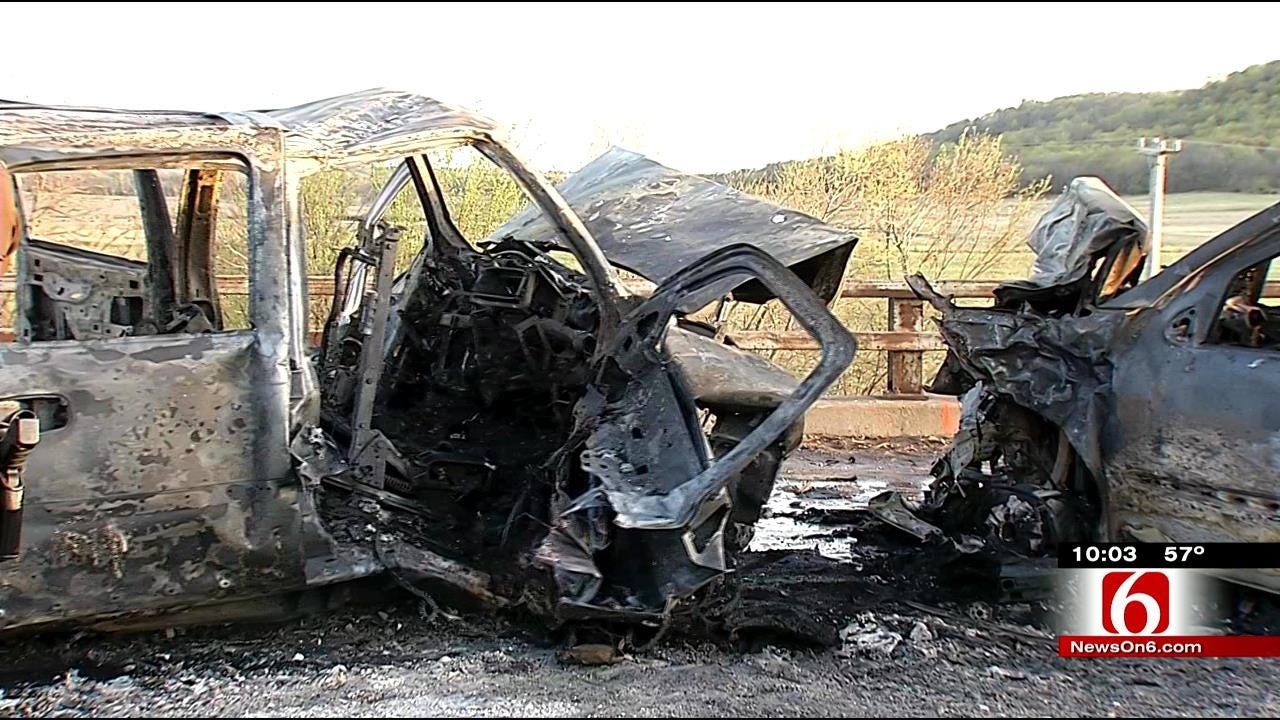 3 Dead After Fiery Head-On Crash In Muskogee County