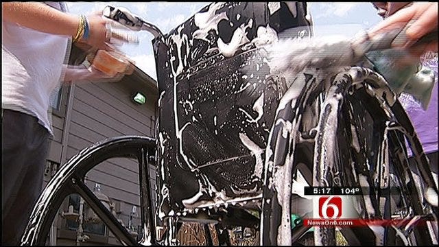 Wheelchair Wash Brings Joy To Tulsa Assisted Living Center Residents