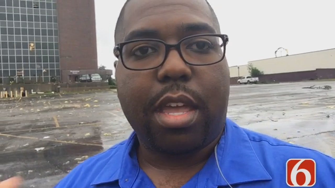 WATCH: Joseph Holloway On Storm Damage At Remington Tower Near 41st And Skelly