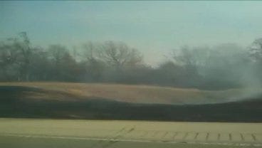 WEB EXTRA: Driver Captures Grassfire Along Turner Turnpike Near Bristow