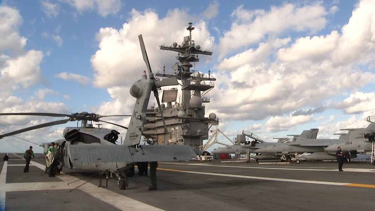Oklahoma Sailors Train To Navigate Disaster On USS George HW Bush