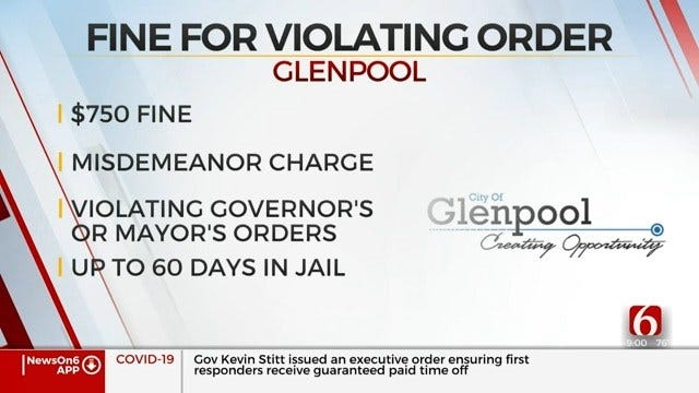 Glenpool Makes It A Misdemeanor Offense To Violate Governor's Safer-At-Home Order