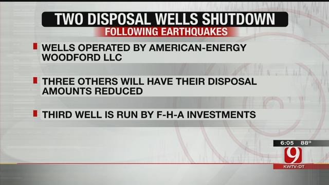 2 Cushing Disposal Wells Shut Down Following Earthquakes