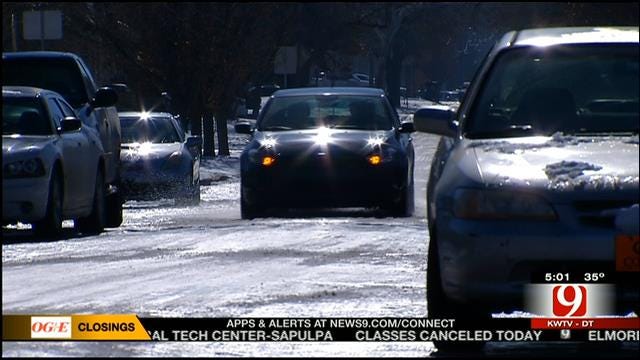 OKC Drivers Still Dealing With Icy Neighborhood Streets
