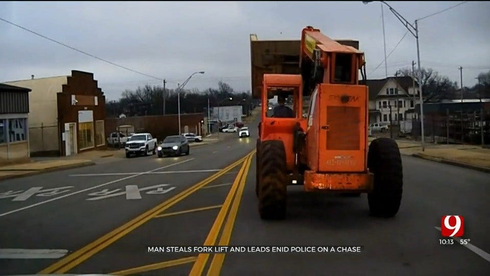 Enid Man Arrested After Taking Stolen Forklift On Joyride On Streets