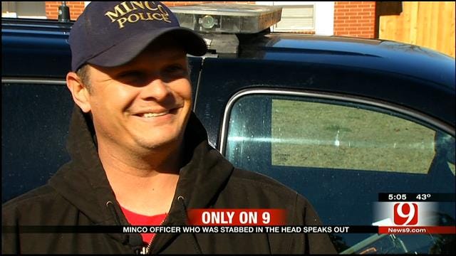 News 9 Talks With Minco Officer Stabbed In Head