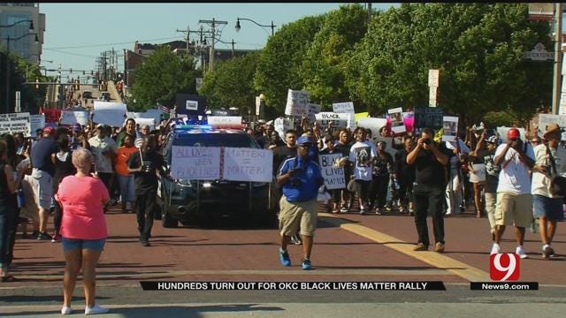 Thousands March Into Bricktown, Participate In Black Lives Matter Rally