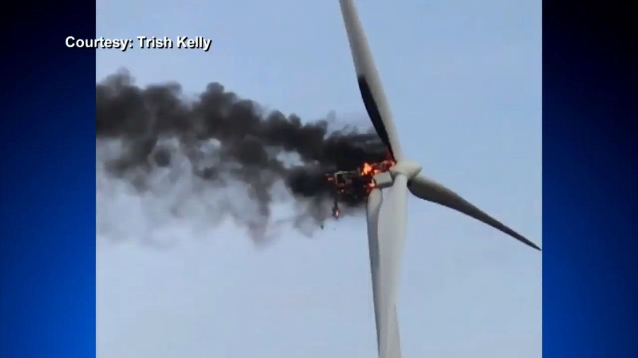 Caught On Camera: Wind Turbine Catches Fire