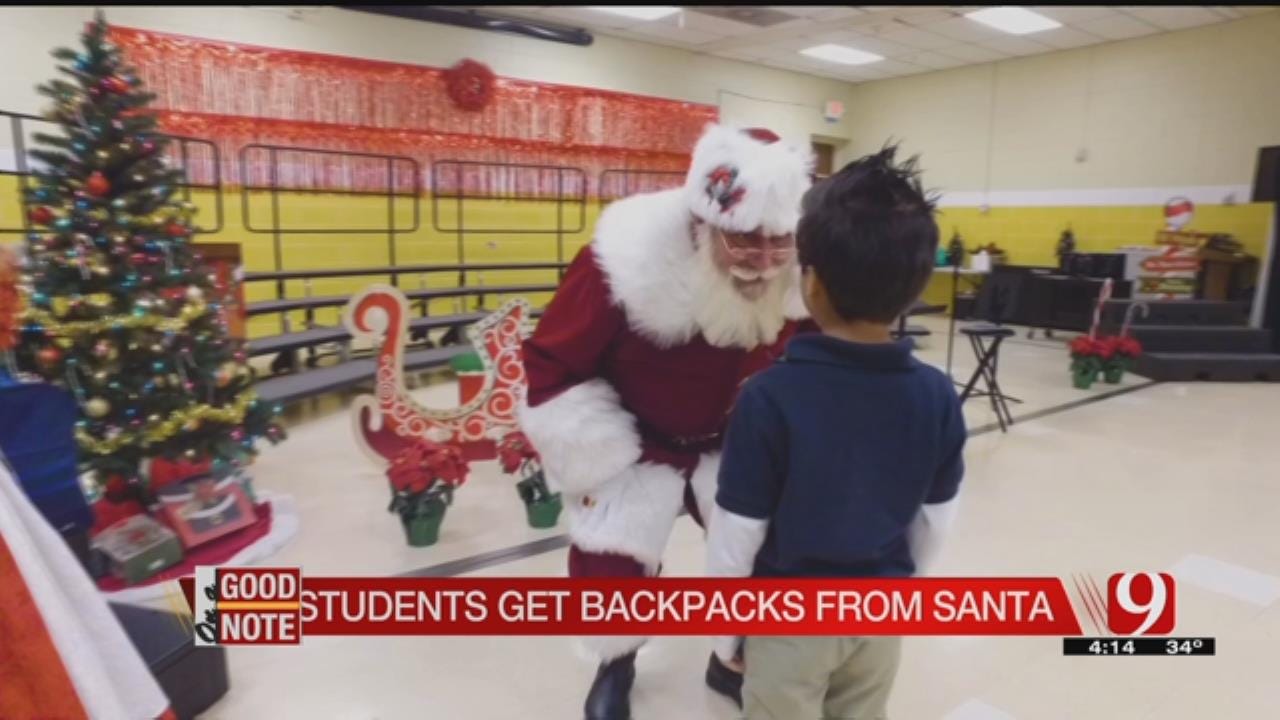 Santa Delivers Backpacks