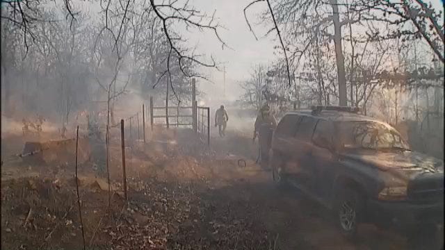 WEB EXTRA: Video From Okmulgee County Grass Fire Monday Afternoon