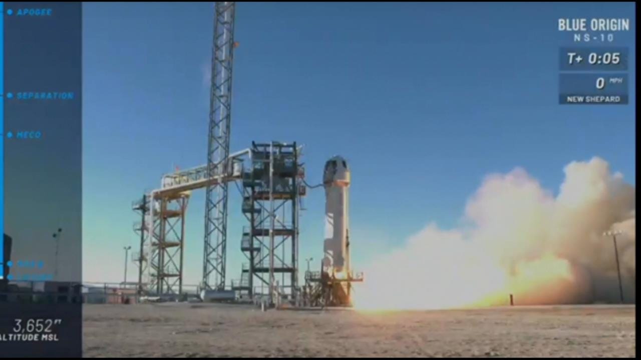Blue Origin Rocket Launches From West Texas