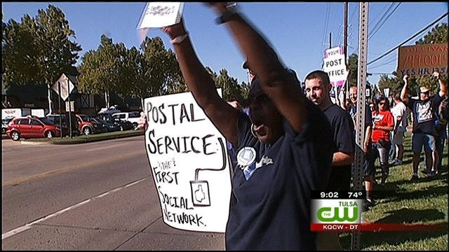 Dozens Of Tulsa Postal Workers Rally To Save Their Jobs