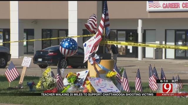 Little Axe Teacher Walks 25 Miles In Memory Of Military Killed In Chattanooga
