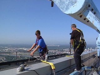 Williams Tower Window Washers View Tulsa from Above