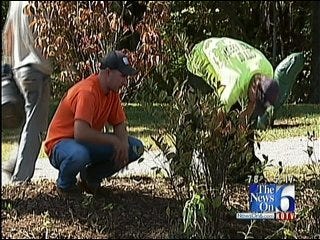 Volunteers Building Rain Garden In Broken Arrow